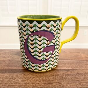 Anthropologie Parker Stoneware Monogram Mug -- Letter G